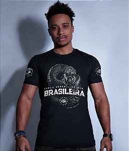 Camiseta Masculina Força Expedicionária Brasileira FEB Preto Team Six Brasil