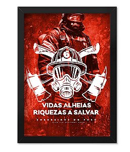Poster Militar com Moldura Vidas Alheis Riquezas a Salvar Team Six Brasil