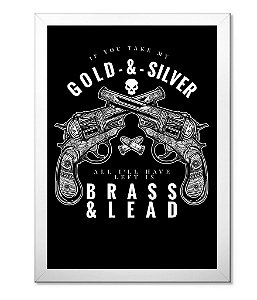 Poster Militar com Moldura Gold & Silver