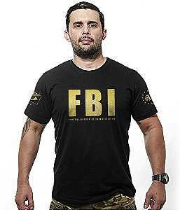 Camiseta FBI Federal Bureal Of Investigation Gold Line