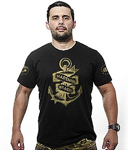 Camiseta Masculina Marinha do Brasil Gold Line Team Six Brasil