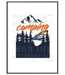 Poster Minimalista Outdoor Camping Wild Life Survivalist