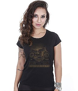 Camiseta Motorcycle Baby Look Feminina Old School Born To Race