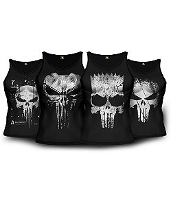 Kit 4 Camisetas Regata The Punisher Masculina