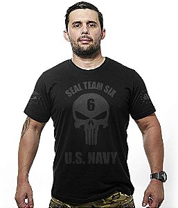 Camiseta Masculina Dark Line Punisher Seal Team Six