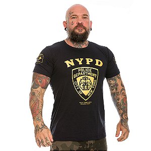 Camiseta Masculina New York City Police Department NYPD Gold Line