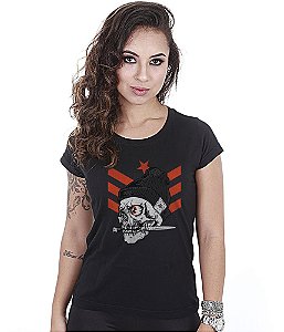 Camiseta Feminina Concept Line Baby Look Knife Skull Squad Team Six Brasil