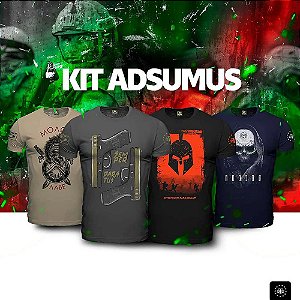 Kit 4 Camisetas Masculinas com Estampa Adsumus Team Six