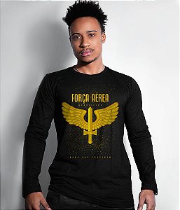 Camiseta Manga Longa Força Aérea Brasileira Masculina