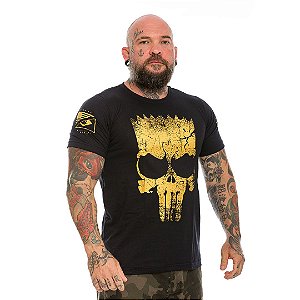 Camiseta Masculina Punisher Bart Gold Line