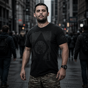 Camiseta Masculina Dark Concept Line Tactical Flag Brasil Team Six