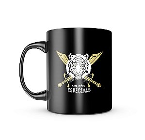 Caneca de Porcelana Dark Militar Operações na Selva Team Six Brasil