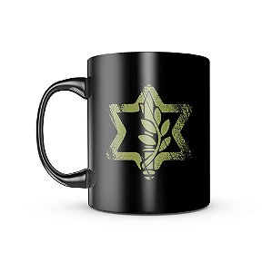 Caneca de Porcelana Dark Militar Israel Defense Team Six Brasil