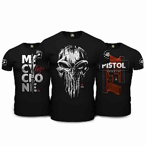 Kit 3 Camisetas Masculinas GUFZ6 Punisher Skull Team Six Brasil