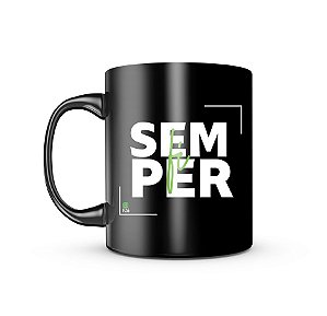 Caneca de Porcelana Dark GUFZ6 Semper Fi Team Six Brasil