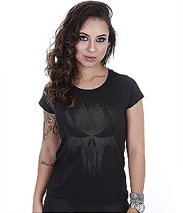 Camiseta Baby Look Feminina Punisher Dark Line