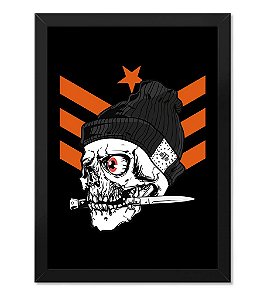 Poster Militar Concept com Moldura knife Skull Squad Team Six Brasil