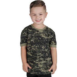 Camiseta Militar Soldier Infantil Digital Pântano Bélica