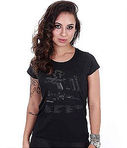 Camiseta Baby Look Feminina Squad T6 Magnata Glock Parts