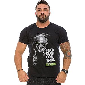 Camiseta Masculina Casual Vidi Vici Fuck Gun Control