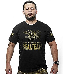 Camiseta Masculina Seal Team Naval Special Warfare Gold Line