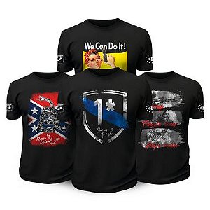 Kit 4 Camisetas Militares Tactical Fritz Badass