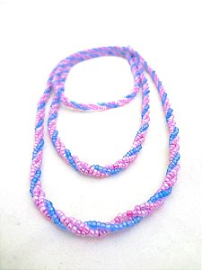 Guia - Missanguinha Rosa E Azul 3 Fios