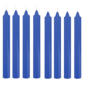 Velas Palito Azul Escura c/ 8 unidades - 250g - 19cm