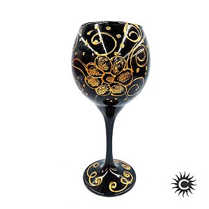 Taça De Luxo Preta - Dourado Sobre Preto