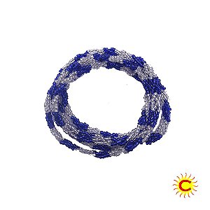 Brajá - 3 Fios - Cristal - Azul Escuro Com Transparente