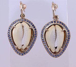 Brinco - De Búzio Cravado Cor Branca