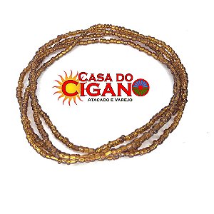 Guia de Miçanga Cristal - Ouro Velho - 1,50cm