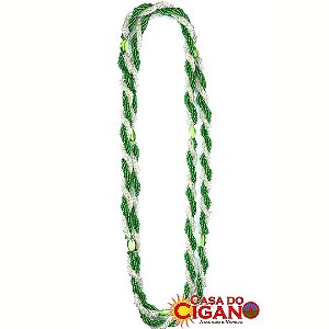 Brajá - Miçanguinha - Transparente / Verde - Cristal 6 fios