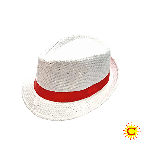 Chapéu Malandro - branco com faixa vermelha - Zé pelintra