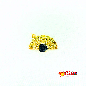 Pingente - LEQUE COM ROSA