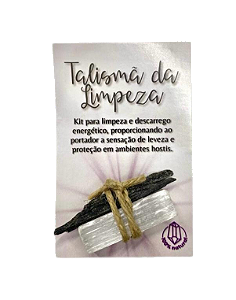 Talismã da LIMPEZA - Selenita e Cianita Preta