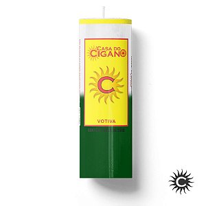 Vela 7 Dias Branca e Verde 260g - Casa do Cigano