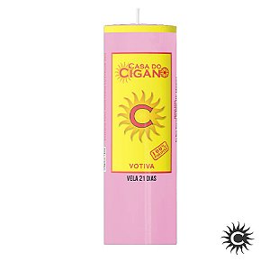 Vela 21 Dias Rosa 1.8kg - Casa do Cigano