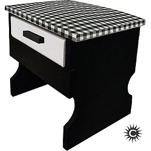 Banquinho De Preto Velho - Estofado Com Gaveta