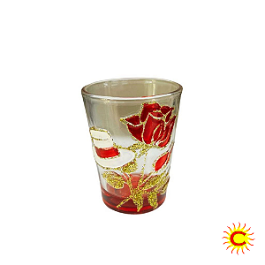 Copo Dose decorado - Chapéu e rosa - 40ml