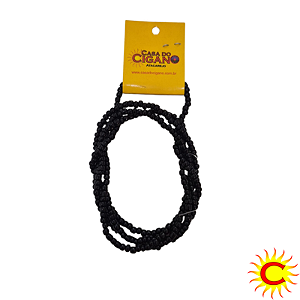 Guia miçanga preta - Leitosa - 100cm