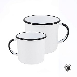 Caneca Esmaltada Branca - Ewel