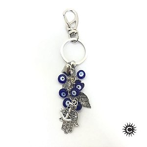 Chaveiro - Olho Grego Murano Cacho Azul