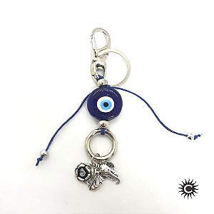 Chaveiro - Olho Grego Murano Patuá Azul