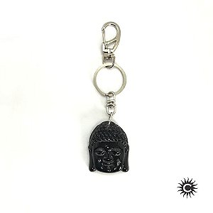 Chaveiro - Metal - Buda Rosto Preto Com Resina
