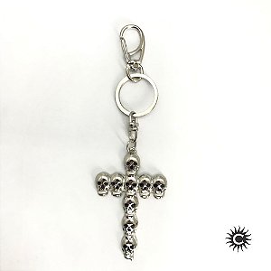 Chaveiro - Metal - Cruz De Crânio