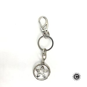 Chaveiro - Metal - Pentagrama Com Círculo