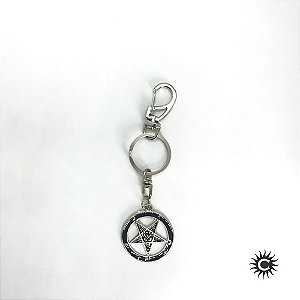 Chaveiro - Metal - Pentagrama Invertido
