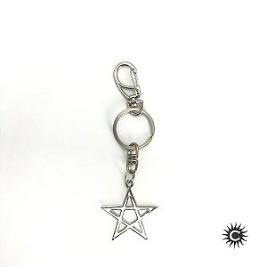 Chaveiro - Metal - Pentagrama Vazado