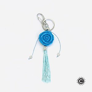 Chaveiro - Resina - Rosa Azul Claro Iemanjá